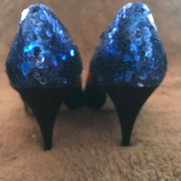 Multi-color Sequined Pumps ANN MARINO Size-8 - Picture 3 of 6